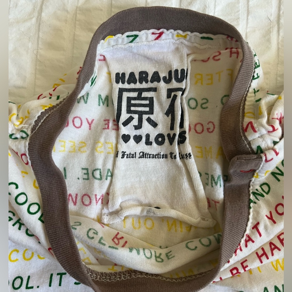 Harajuku Lovers Cool Lyrics T-shirt small or xs